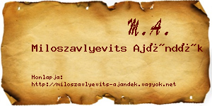 Miloszavlyevits Ajándék névjegykártya